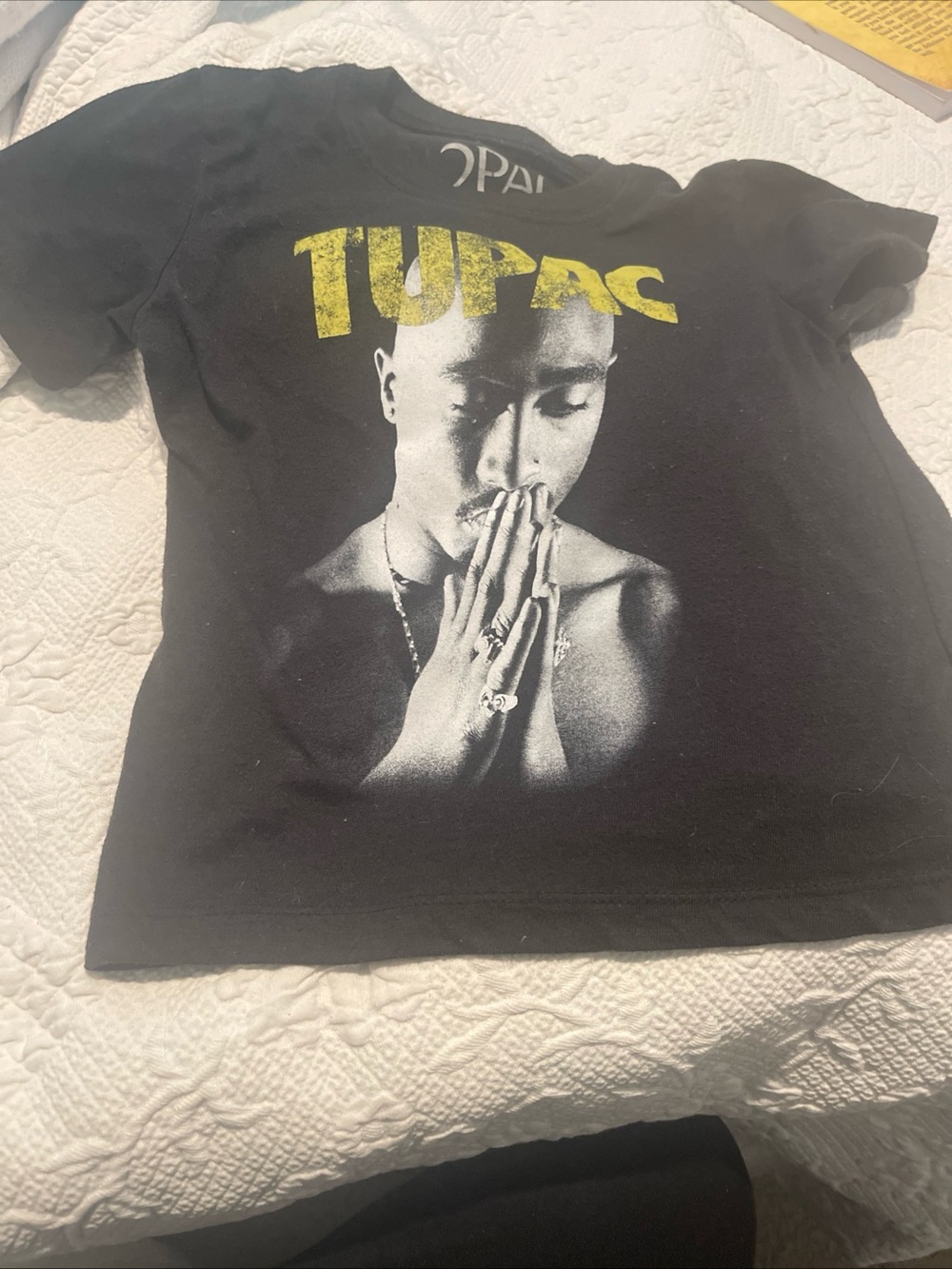 Tupac Graphic Tee with Yellow Logo Baby Kids 4T